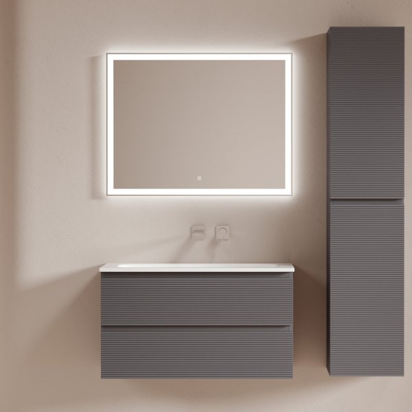 Мебель для ванной комнаты Sancos Folk 90 подвесная, grey soft, раковина СN7019wx