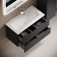 Мебель для ванной комнаты Sancos Folk 90 подвесная, grey soft, раковина СN7019wx