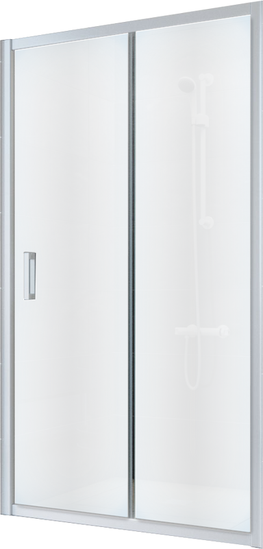 Душевая дверь в нишу Vegas Glass ZP NOVO 120 01 10 120 см, профиль белый, стекло сатин