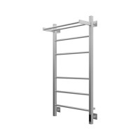 Полотенцесушитель электрический Grota Alto 530х1000 NM EL 100x55 см, подключение справа, слева, скрытое подключение справа, матовый хром, лесенка, с полкой