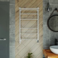 Полотенцесушитель электрический Grota Alto 530х1000 NM EL 100x55 см, подключение справа, слева, скрытое подключение справа, матовый хром, лесенка, с полкой