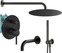 Душевой комплект Plumberia Selection Ixo KITXO19NO60 С ВНУТРЕННЕЙ ЧАСТЬЮ, черный матовый