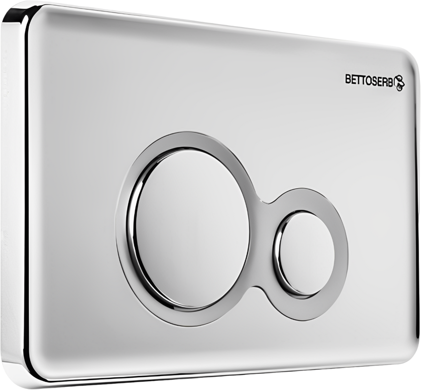 Кнопка смыва для унитаза BETTOSERB Duo 40006463 пластик, цвет матовый черный, глянцевый хром