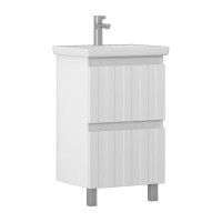 Тумба с раковиной Vigo Finlay 50 напольная, 2 ящика, матовая белая