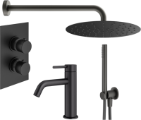 Комплект для ванной Plumberia Selection Ixo KITXOT18QNO53 С ВНУТРЕННЕЙ ЧАСТЬЮ, черный матовый