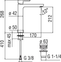 Смеситель для раковины Nobili ABC AB87128/2CR