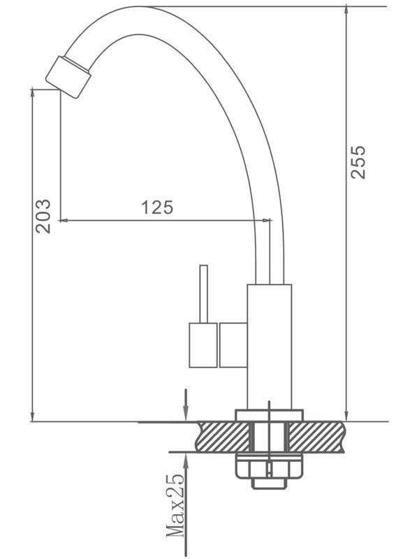 Кран Haiba HB4185 нержавеющая сталь