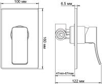 Встраиваемый смеситель для душа и ванны Wasserkraft Aller 10651 С ВНУТРЕННЕЙ ЧАСТЬЮ