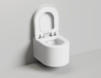 Унитаз подвесной Salini Gemelli 240121KSM безободковый, с микролифтом, матовый белый