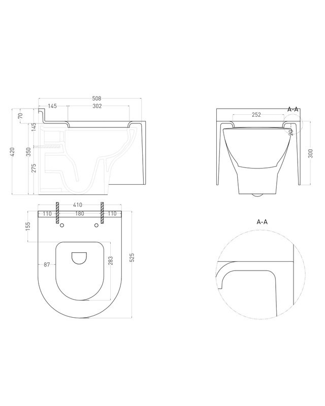 Унитаз подвесной Salini Gemelli 240121KSM безободковый, с микролифтом, матовый белый