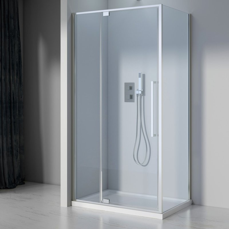 Душевой уголок Black&White Stellar Wind S812 CC 100х100, профиль хром, стекло прозрачное