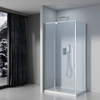 Душевой уголок Black&White Stellar Wind S812 CC 100х100, профиль хром, стекло прозрачное