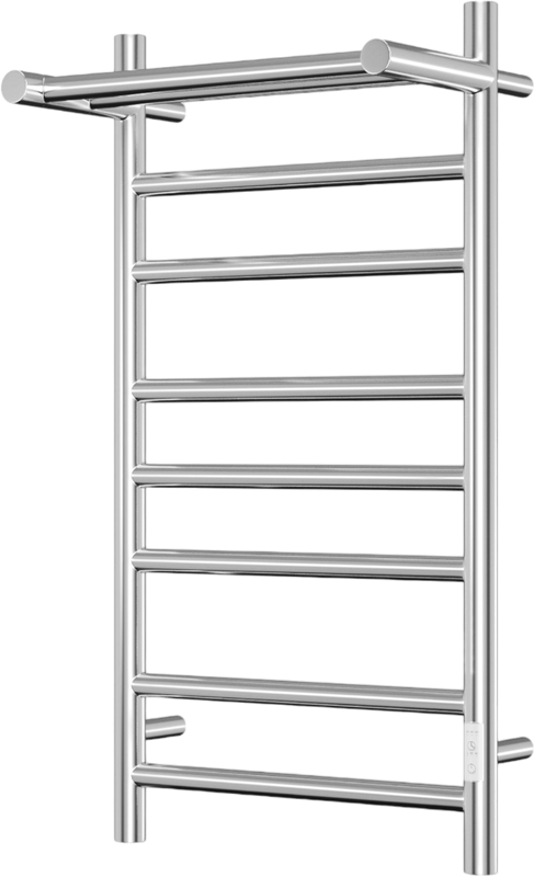 Полотенцесушитель электрический Bauedge Stil Shelf R 40х80, с полкой, нержавеющая сталь полированная