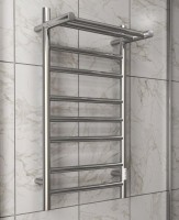 Полотенцесушитель электрический Bauedge Stil Shelf R 40х80, с полкой, нержавеющая сталь полированная