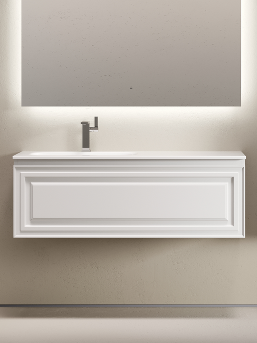 Тумба с раковиной Sancos Very 120 L подвесная, 1 ящик, bianco