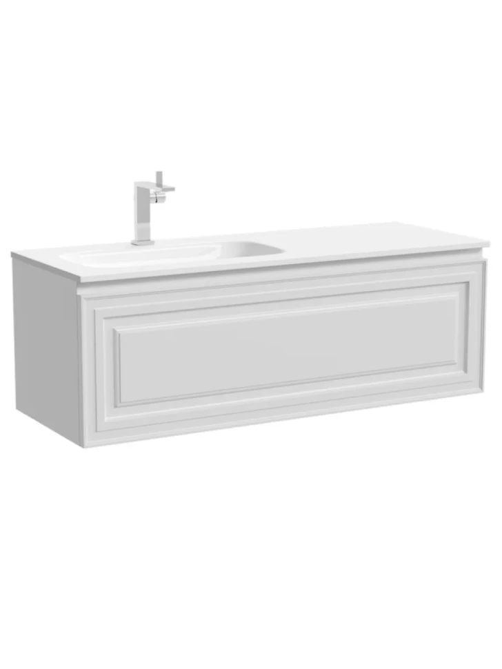 Тумба с раковиной Sancos Very 120 L подвесная, 1 ящик, bianco