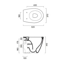 Унитаз приставной напольный Catalano Italy 0712520001 с микролифтом