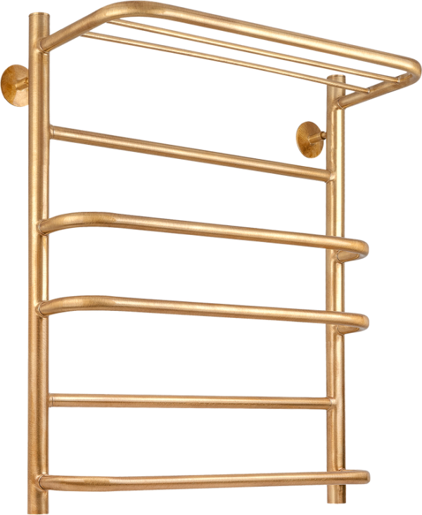 Полотенцесушитель водяной Secado Верона 2 75x55 см, бронза, лесенка, латунь, с полкой