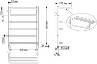 Полотенцесушитель водяной Secado Верона 2 75x55 см, бронза, лесенка, латунь, с полкой