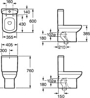 Унитаз-компакт напольный Roca Dama senso Dama Senso Compacto 342518000