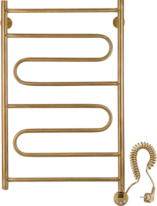 Полотенцесушитель электрический Secado Валенсия 2 85x55 см, подключение справа, бронза, лесенка, латунь