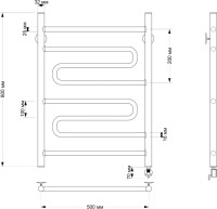Полотенцесушитель электрический Secado Валенсия 2 85x55 см, подключение справа, бронза, лесенка, латунь