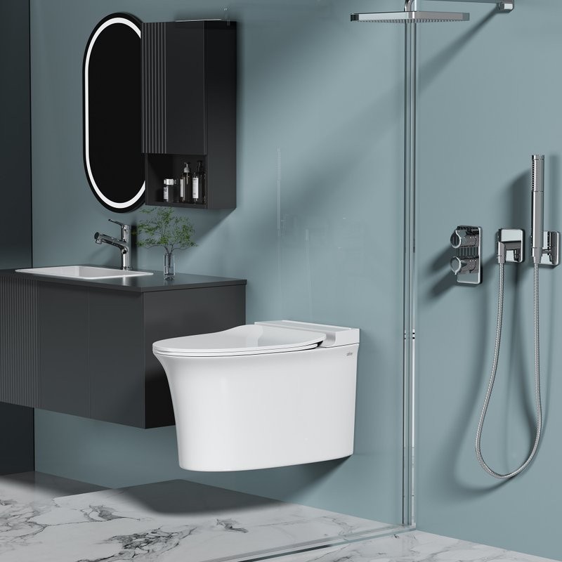 Унитаз подвесной Abber Bequem AC1124P с микролифтом, белый