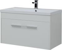 Тумба с раковиной Aquanet Августа 100 белая, ручка хром