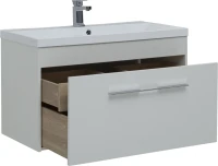 Тумба с раковиной Aquanet Августа 100 белая, ручка хром