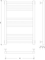 Полотенцесушитель водяной Secado Корато 3 85x55 см, матовый черный, лесенка