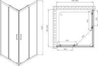 Душевой уголок Vincea Alpha VSS-3AL800MT 80x80, профиль хром, стекло текстурное