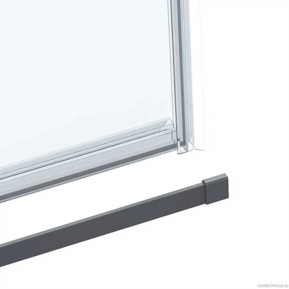 Душевой уголок Vincea Como Soft VSR-1CS1013CLGM 130х100, профиль вороненая сталь, стекло прозрачное