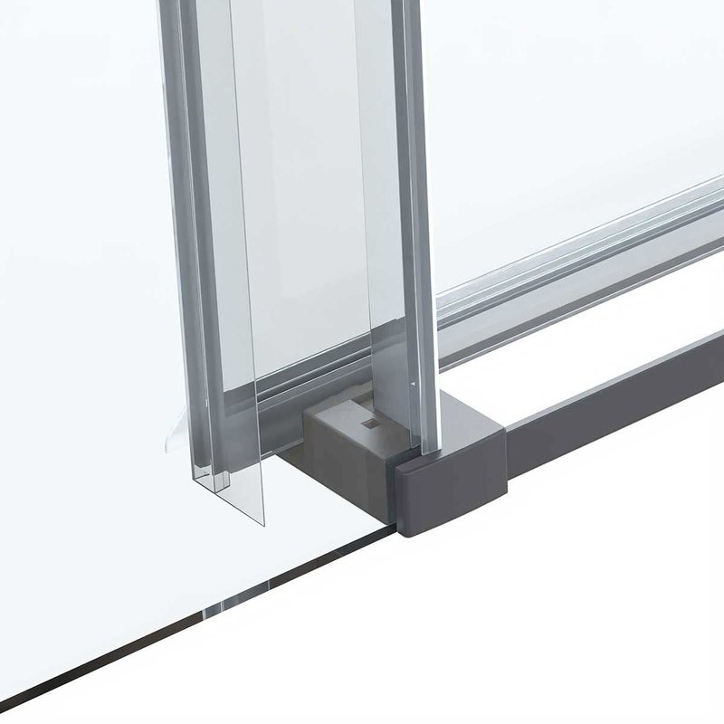 Душевой уголок Vincea Como Soft VSR-1CS1013CLGM 130х100, профиль вороненая сталь, стекло прозрачное