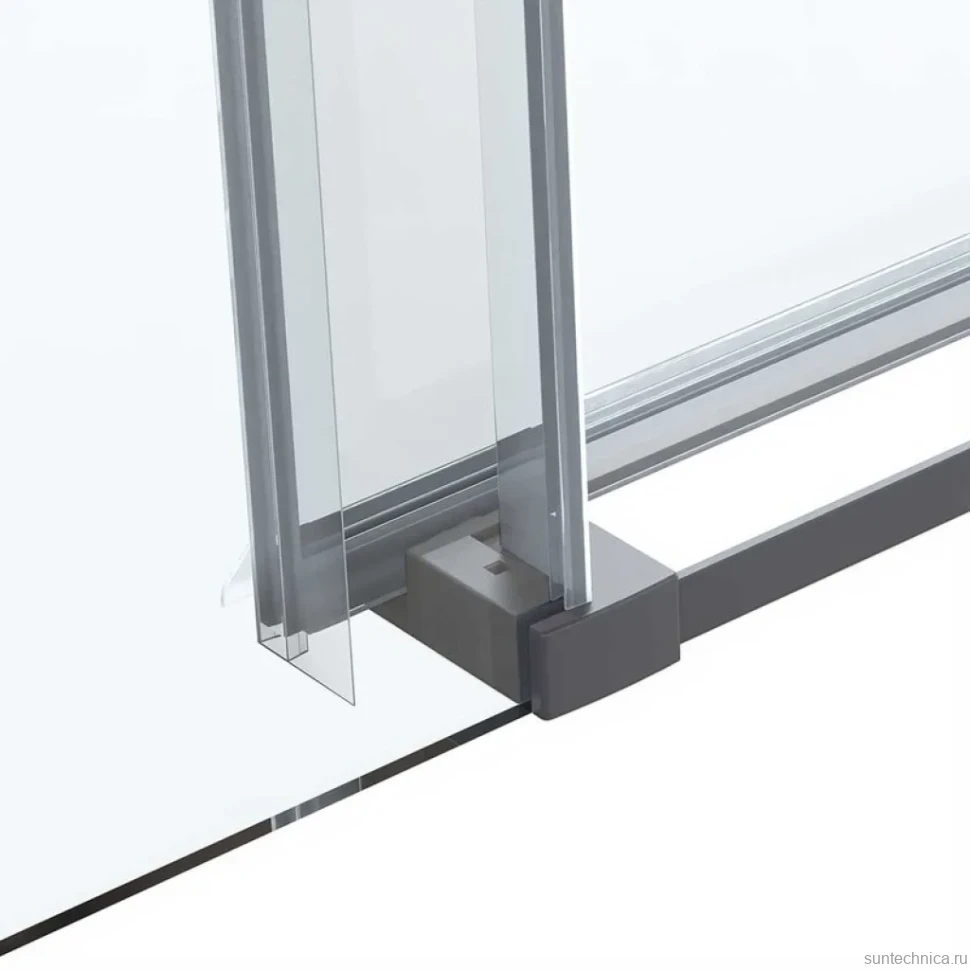 Душевой уголок Vincea Como Soft VSR-1CS1013CLGM 130х100, профиль вороненая сталь, стекло прозрачное