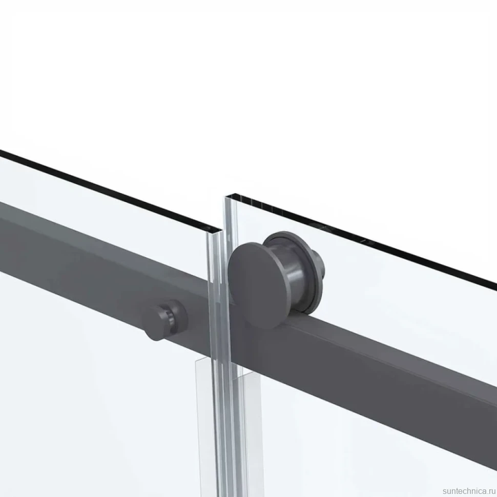 Душевой уголок Vincea Como Soft VSR-1CS1013CLGM 130х100, профиль вороненая сталь, стекло прозрачное