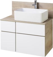 Тумба под раковину со столешницей AQUATON Лофт Фабрик 80 дуб эндгрейн