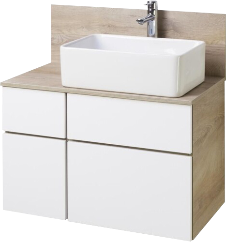 Тумба под раковину со столешницей AQUATON Лофт Фабрик 80 дуб эндгрейн