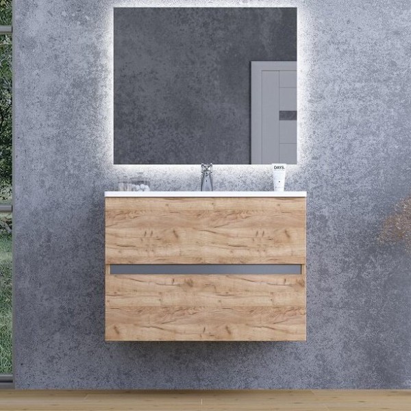 Мебель для ванной комнаты Sanvit Кубэ-2 70 подвесная, дуб