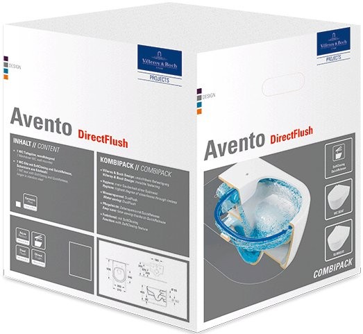 Унитаз подвесной Villeroy & Boch Avento 5656HR01 alpin, безободковый