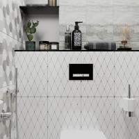 Система инсталляции для унитазов Lavinia Boho RelFix 77020060 5 в 1 с кнопкой смыва и дозатором, глянцевый черный, белый