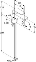 Смеситель для раковины Kludi Ameo 410280575