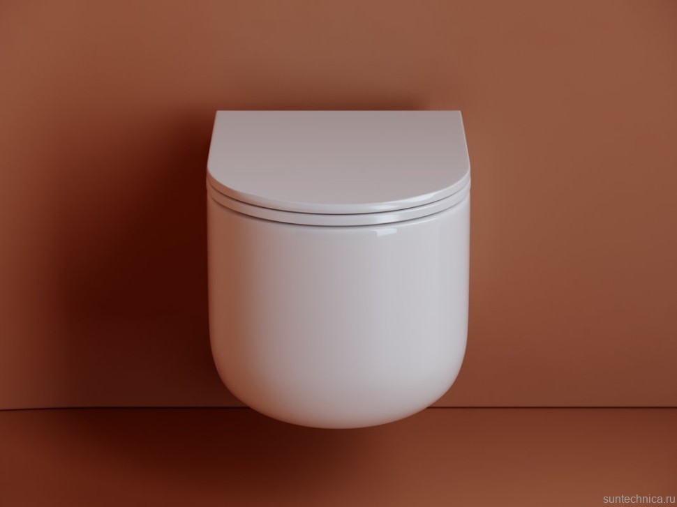 Комплект Ceramicanova Унитаз подвесной Ulma Rimless CN4006 безободковый, с микролифтом + Инсталляция Balance CN121002CH с кнопкой Square глянцевый хром