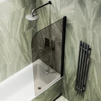 Шторка на ванну Maybahglass MGV-244-6 60 см, профиль матовый черный, стекло бронза