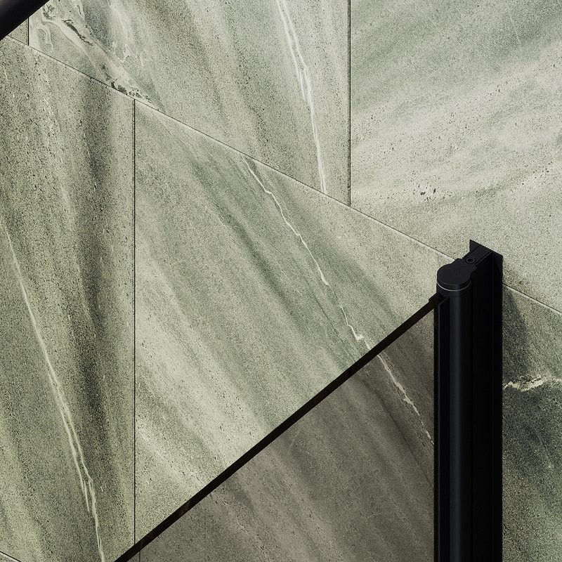 Шторка на ванну Maybahglass MGV-244-6 60 см, профиль матовый черный, стекло бронза