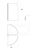 Шторка на ванну Maybahglass MGV-244-6 60 см, профиль матовый черный, стекло бронза