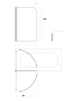 Шторка на ванну Maybahglass MGV-244-6 60 см, профиль матовый черный, стекло бронза