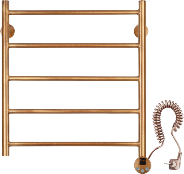 Полотенцесушитель электрический Secado Триада 1 75x55 см, подключение справа, бронза, лесенка, латунь