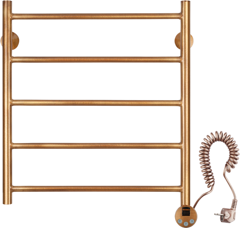 Полотенцесушитель электрический Secado Триада 1 75x55 см, подключение справа, бронза, лесенка, латунь