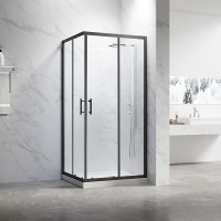 Душевой уголок Veconi Rovigo RV-27B 110х90 см, профиль матовый черный, стекло прозрачное