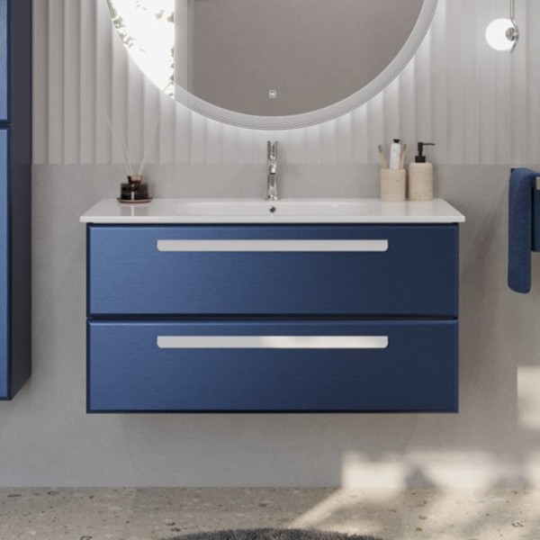 Тумба с раковиной Cezares Eco Cer 100 ручки сатин, sapfiro